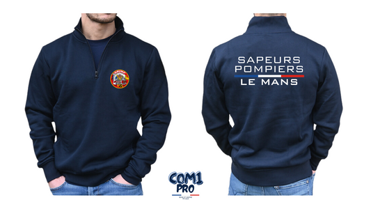 SWEAT 1/4 ZIP - SAPEURS-POMPIERS AVEC LOGO