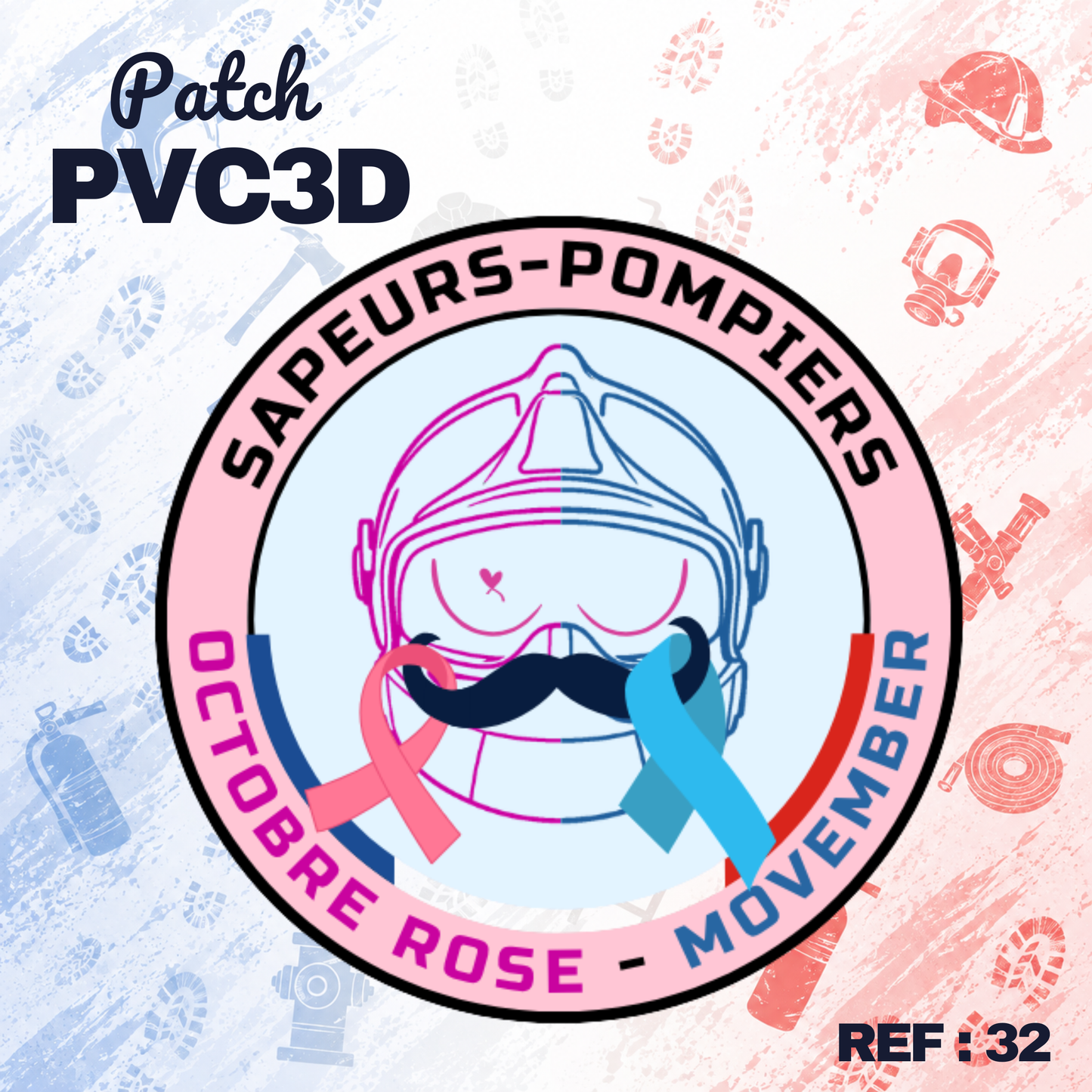 PRECOMMANDE ÉCUSSON OCTOBRE ROSE / MOVEMBER