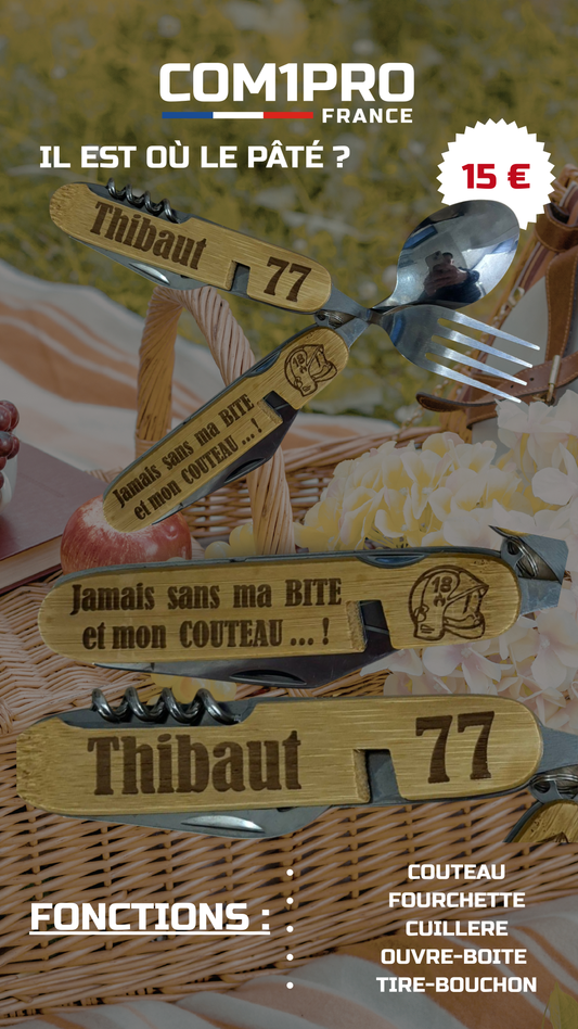 COUTEAU MULTIFONCTION "JAMAIS SANS"