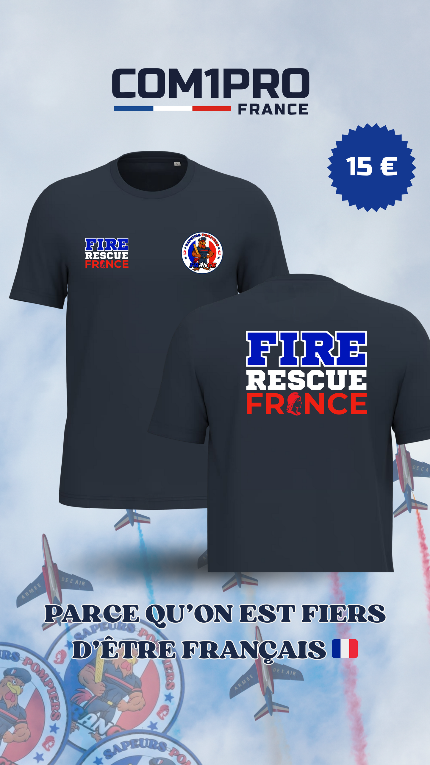 T-SHIRT SAPEURS-POMPIERS FRANCE